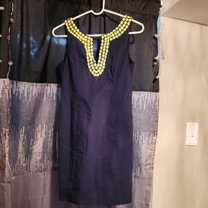 Lilly Pulitzer Navy Dress with Yellow Accents